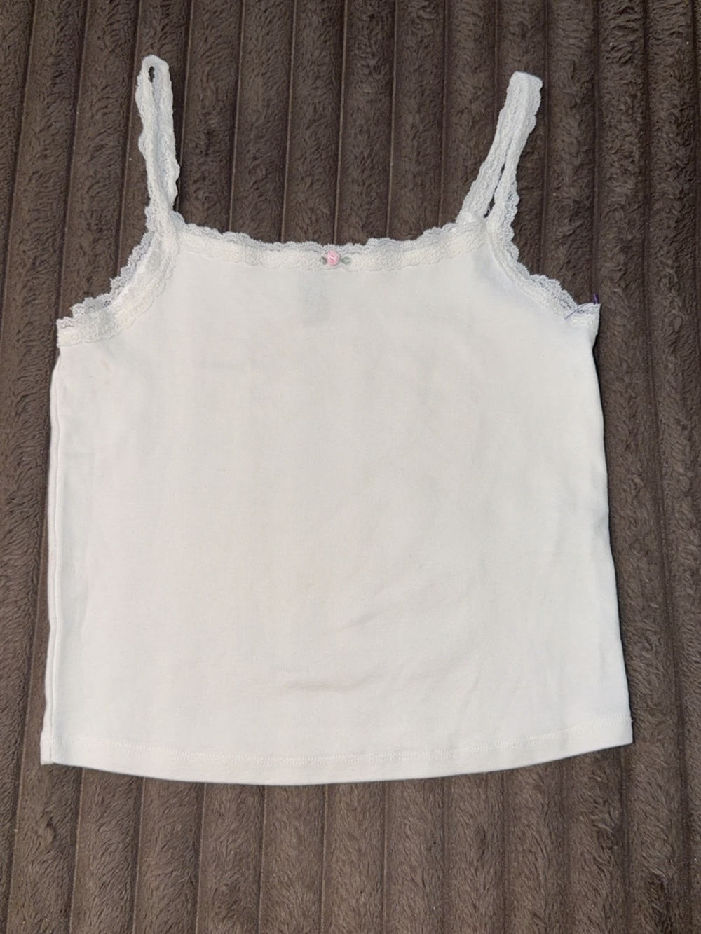 Forever 21 White Lace-Trim Camisole Tank